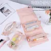 Bolsa de cosméticos para mujer, portátil, gran capacidad, para viaje, con compartimentos para brochas de maquillaje, almacenamiento de cuidado de la piel, bolsa separadora para lavado, bolsa de almacenamiento