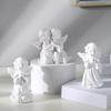 Nordic Retro branco menina anjo decoração ornamentos americano personagem gesso estátua boneca desktop casal presente