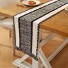 Tela de Bandera de Mesa Larga con Borlas Degradadas, Bloques de Color, Poliéster-Algodón, Nuevo, Moderno, Sencillo, Transfronterizo, Decoración de Mesa de Café, Venta al por Mayor