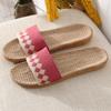 Pantufas de Linho 2025 Femininas Verão Casa Interior Barraca Pantufas de Casal Chão Silencioso Confortável Absorvente de Suor Pantufas Masculinas
