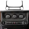 Adecuado para modelos Jeep Wrangler 11-17, juego completo de decoración interior de fibra de carbono para el logotipo del volante y el marco del interruptor del aire acondicionado