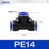 Conector neumático de plástico azul en T PY6 tubo de gas inserción rápida PW junta rápida PEG12-8/4/10 reductor