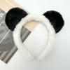 Faixa de cabelo com orelhas de urso de desenho animado fofo atacado para meninas lavar o rosto outono e inverno faixa de cabelo de pelúcia panda preto