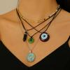 Nuevo collar transfronterizo Beiver, collar de ojo de diablo, creativo collar de ojos azules con incrustaciones de diamantes, cadena de clavícula de moda
