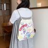 Mochila de dibujos animados original linda bolsa de lona con cordón para mujer 2025 nueva mochila de viaje de gran capacidad al por mayor