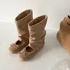 Sapatos Mary Jane com Laço para Mulheres, Novo Modelo Outono 2026, Cano de Bota Destacável, Botas Frescas de Uso Dupla Face, Botas Curtas Franzidas