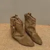 Botas de mujer para aumentar altura, adelgazantes, con tacón grueso, nuevo estilo otoño 2026, retro, versátiles, perfectas para figuras petite, combinan bien con faldas, pantalones bootcut estilo coreano