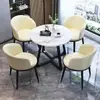 Conjunto de Mesa e Cadeiras de Luxo Leve para Negociação para Cafeterias e Lojas de Chá com Leite, Mesas de Lazer para Receber Convidados, Mesas Redondas Pequenas Convenientes para Recepção e Escritório