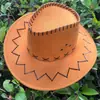 Artículo popular transfronterizo: Sombrero de vaquero occidental, sombrero de sol retro americano, accesorio de viaje de verano, sombrero de copa de moda