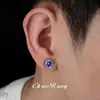 Brincos Magnéticos de Zircônia Azul Transfronteiriços para Homens Sem Orelhas Furadas, Brincos Personalizados da Moda de Nicho para Mulheres, Joias no Atacado