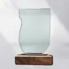 Trofeo de Cristal Creativo Hecho a Medida Decoración de Premio para Reunión Anual Estilo Nórdico Placa de Vidrio Regalo de Empresa Premio Grabado