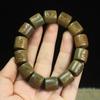 Cuentas Cubo de Sándalo Verde Grabado Cuentas de Buda Pulsera con Fragancia para Hombres y Mujeres Pulsera de un Círculo Madera Juego