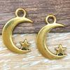 1 nuevo colgante de aleación de oro antiguo, serie retro natural, simulación de luna y sol, accesorios de bricolaje