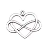 27x 22mm 2.5g accesorios retro DIY corazón de amor amor corazón ilimitado símbolo infinito colgante