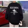 Transfronterizo Nuevo Estampado Otoño e Invierno Sudadera Hombre Primavera y Otoño Estilo Coreano Nuevo Cuello Redondo Holgada Superior Chic Estilo Hong Kong Tendencia