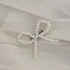 Horquilla francesa elegante con lazo de perla para mujer, elegante horquilla con clip superior, pinza para la parte posterior de la cabeza, clip de pico de pato, accesorios para el cabello de alta calidad