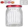 Botella dispensadora de nido de pájaro con patrón vertical personalizado 100 ml Boca grande Botella de vidrio para guisos frescos Botella sellada para miel Resistente a altas temperaturas y se puede cocinar al vapor