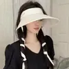 Sombrero de Sol de Hielo de Seda de Borde Ancho Doble Cara de Verano para Mujer, Visera Protectora Solar, Sombrero Cubre Rostro Protección UV para Exteriores