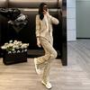 Moda Coreana Nuevo Traje Deportivo Casual para Mujer 2025 Primavera y Otoño Elegante Cárdigan Sudadera Pantalones de Pierna Ancha Conjunto de Dos Piezas Moderno