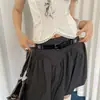 Cinto Preto para Mulheres, Estilo Retro Americano Y2K, Cinto de Couro com Tachas, Decoração Resistente, Adequado para Vestidos e Jeans, Cinto Largo