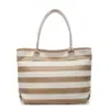Bolsa de palha simples de grande capacidade, bolsa de ombro feminina, nova bolsa tote listrada feminina de verão 2026 atacado