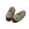 Sapatos de Encaixe Quadrados Peludos Estilo Francês Retrô, Sapatos Mary Jane de Couro Quentes de Pelúcia Retrô, Sapatos de Algodão com Salto Grosso