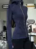 Chamarra con Capucha Forrada de Polar para Mujer Otoño Hombro Normal Corte Ajustado Favorecedor Ropa para Mujer Invierno Nuevo Estilo Ajustado Top de Yoga