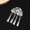 Joyería para Minorías Étnicas, Joyería de Plata Miao, Candado de Longevidad, Cascabel Colgante de Mariposa, Accesorios para Disfraces Antiguos, Joyería Estilo Antiguo DIY, Riqueza y Prosperidad