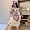 Estilo Nuevo Otoño e Invierno Franela Engrosada Larga Cálida Bata de Noche Falda Larga Pijama para Niñas Ropa de Casa para Estudiantes