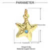 Estrella de mar Concha de tortuga Cangrejo Colgante de cobre y circonita DIY Pulpo Caramelo Calabaza Aretes de coche Colgante Joyería