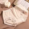 Calcinha feminina de renda sem costura cintura média, calcinha de menina com levanta bumbum, confortável, respirável, antibacteriana de artemísia, roupa íntima feminina