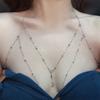 Collar de cadena para el hombro con borlas de circonitas pesadas, cadena para el cuerpo 2023, nueva cadena de circonitas, estilo retro de corte.