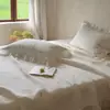 Colcha Acolchada de Algodón Lavado con Arena Estilo Coreano Juego de Tres Piezas Sábana de Cama Engrosada Antideslizante de Algodón Puro Colchoneta de Cama Tatami Almohadilla Delgada Pieza Única