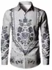 2026 Nuevo Llegada Camisa de Moda Retro para Hombre Camisa Casual Camisa con Estampado Étnico