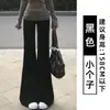 Pantalones acampanados grises claros estilo coreano para mujer, nuevo modelo otoño 2026, de cintura alta, adelgazantes, ligeramente acampanados para personas petite, pants casuales