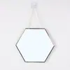 Espelho de Banheiro Estilo Nórdico Decoração Hexagonal Criativa para Parede Espelho de Parede para Sala de Estar Quarto Sem Furos