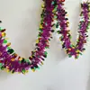 Decoración Navideña Guirnaldas de Hojas Metálicas, Guirnaldas de Cinta, Tiras Coloridas Densas, Suministros para Decoración de Fiestas Navideñas, Adornos Colgantes