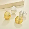Pendientes de Botón Semicírculo de Circonita con Textura Cepillada Estilo Francés, Textura Exagerada, Artesanía Pesada, Lujo Ligero, Versátiles para Banquetes, Pendientes, Accesorios para Orejas