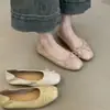 Primeiro Encontro Jifa Estilo Francês Gentil Laço Bico Quadrado Baixo Sapatos de Salto Baixo Femininos Salto Baixo Solado Macio Versátil Sapatos de Ballet para Vovó