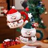 Dropshipping Caneca Cerâmica Criativa de Presente de Natal com Tampa e Colher Caneca de Grande Capacidade Caneca de Natal Desenhada Presente
