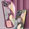 Capa de Celular de Vidro Fosco para Apple 14 Linda Desenho Animado Novo iPhone13promax Criativo Smiley 15