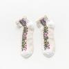 Botas nuevas de primavera y verano bajo el encaje de algodón vintage calcetines para mujer calcetines de barco florales pequeños calcetines para niños de primavera y verano