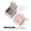 Caja de Joyería de Madera con Borde Bronceado Rosa de Raíz de Loto y Tela de Terciopelo Kun Caja de Collar de Alta Gama Caja para Anillos y Pendientes