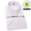 Las camisas de mujer son uniformes de fibra de bambú que absorben la humedad y son transpirables, ropa de trabajo, camisas de trabajo con logotipo personalizado para negocios, camisas cortas para traslados de negocios