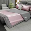 Esterilla Suave de Verano con Aire Acondicionado, Lavable y Plegable, Juego de Tres Piezas de Esterilla Refrigerante de Grado A para Maternidad e Infancia, Sencilla Esterilla Refrigerante de Seda de Hielo con Sábana Ajustable