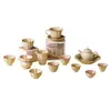 Juego de Tazas de Té Esmaltadas con Grasa Color Arena de la Cerámica Ru, Taza Maestra de Cerámica, Taza Individual, Juego de Té Kung Fu, Taza de Degustación, Taza de Tazón de Té