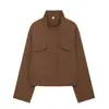 Ropa de mujer transfronteriza al por mayor 2026 otoño nuevo estilo europeo y americano casual versátil chaqueta con cuello de chimenea 1327335