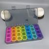 Paquete portátil sub-empaquetado de 14 unidades, 21 unidades, 28 unidades, multicolor opcional, siete días a la semana, portátil sub-empaquetado, pastillero separado