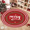 Alfombra Redonda de Navidad, Felpudo Rojo Festivo, Resistente a las Manchas, Absorbente de Agua, Felpudo Antideslizante, Sala de Estar, Habitación Infantil, Felpudo para Entrada