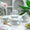 Conjunto de Bule de Chá com Flores Estilo Europeu Bule Resistente ao Calor Vidro Fervente Bule de Chá de Frutas Conjunto de Chá com Flores Estilo Inglês Conjunto de Chá da Tarde